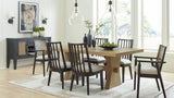 Front view of Galliden 7pcs dining set at Couch9 Calgary furniture store