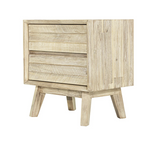 Gia 2 drawer nightstand front view in modern bedroom setting