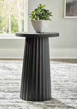 Hanfield accent table front view in modern living room setting