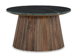 Close-up of Hanfield accent coffee table highlighting finish and craftsmanship