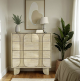 Close-up of Haru 5 drawer chest storage and handle detail