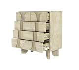 Modern bedroom featuring Haru 5 drawer chest with elegant decor styling