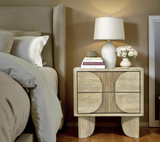 Modern bedroom featuring Haru nightstand with elegant decor styling