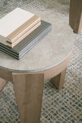 Hector 3-piece coffee table set styled with decor in a contemporary space