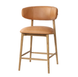 ide view of Milo counter stool in leather at Couch9 Calgary furniture store