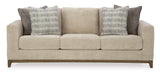 Joseph sofa in Desert color styled in modern home for customers in Okotoks and Airdrie