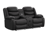 Krypton Manual Reclining Loveseat w/ Bluetooth Speaker and LED Lighting