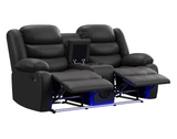 Krypton Manual Reclining Loveseat w/ Bluetooth Speaker and LED Lighting
