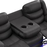 Krypton Manual Reclining Sofa with drop down table and LED Lighting