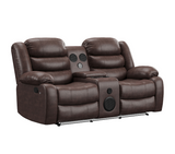 Krypton Manual Reclining Loveseat w/ Bluetooth Speaker and LED Lighting