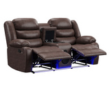 Krypton Manual Reclining Loveseat w/ Bluetooth Speaker and LED Lighting