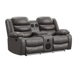 Krypton Manual Reclining Loveseat w/ Bluetooth Speaker and LED Lighting