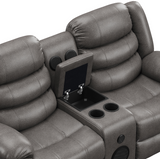 Krypton Manual Reclining Loveseat w/ Bluetooth Speaker and LED Lighting