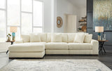 Larco 3 piece sectional with chaise in Ivory color