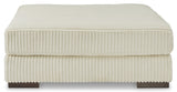 Large Larco ivory accent ottoman angle view