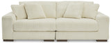 Modern Ivory L shape sectional couch