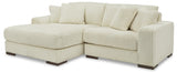 Front view of Larco ivory L shape sectional