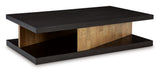 Top view of Lures coffee table showing clean and balanced design