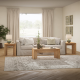 LUX end table front view in modern living room setting