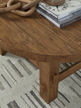 Angled view of Malay coffee table showcasing structure and design