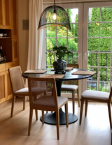 Rattan dining chair design and weaving detail furniture in Calgary Alberta