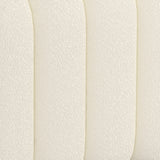 Close up of ivory bouclé texture on Regal large ottoman