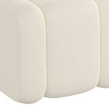 Top view of Regal large ivory bouclé ottoman