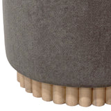 Sadie Round Storage Ottoman- Charcoal
