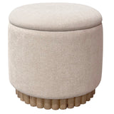 Sadie Round Storage Ottoman- Oat