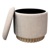 Sadie Round Storage Ottoman- Oat