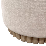 Sadie Round Storage Ottoman- Oat