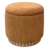Sadie Round Storage Ottoman- Rust