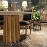 Modern Sculpture Two Tone Dining Table – Calgary Furniture