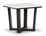 Side view of Selena end table showing sleek and stylish design