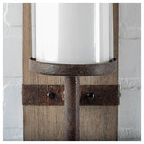 Lars 23.8"H Wood with Metal Accent Wall Candle Holder