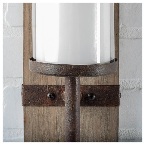 Lars 23.8"H Wood with Metal Accent Wall Candle Holder