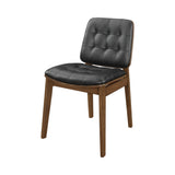 REDSTONE TUFTED BACK SIDE CHAIRS NATURAL WALNUT AND BLACK