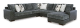 Blanca 4 Pcs sectional with RHF Chaise - Pewter Color