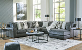 Blanca 4 Pcs sectional with RHF Chaise - Pewter Color