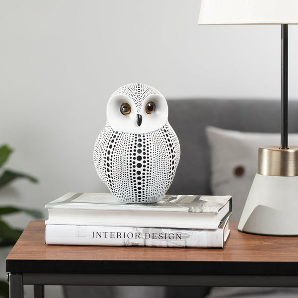 DEBOSSED DOTTED OWL - WHITE