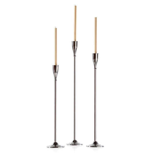 Treo Aluminum 3 Piece Floor Taper Candle Holder Set