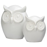 Wise Owl 5.25h" White Ceramic Decor Sculpture