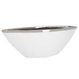 Talia Silver Trim 15.5"L Ceramic Boat Bowl