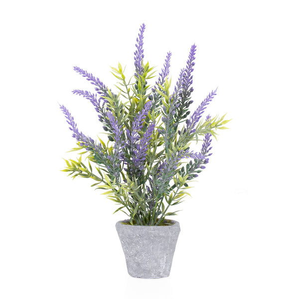 Provence Rustic Potted 11h" Faux Lavender Herb Plant