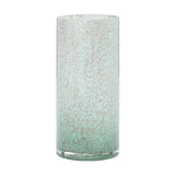 Cora Metallic Bubble 10h" Glass Cylinder Vase - Teal