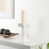 Ionic Column 8.5h" Ceramic Taper / Pillar Candle Holder - White