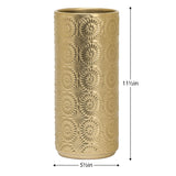 Clara Embossed Mandala Gold Ceramic 11.5h" Vase