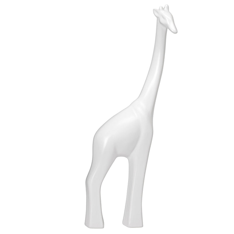 Modern Giraffe 10h" Ceramic Decor Sculpture - White