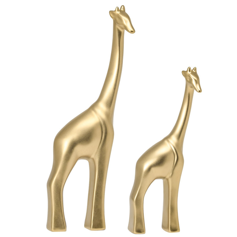 Modern Giraffe 13.5h" Ceramic Decor Sculpture - Gold