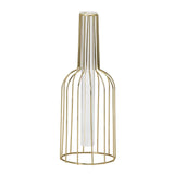 Wire Bottle Shape 10.5h" Pendant Hanging Tube Vase - Gold